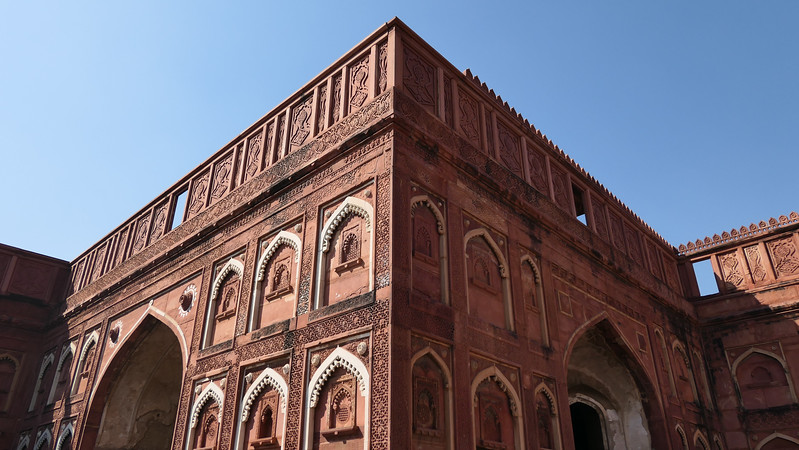 Agra Fort in red sandstone