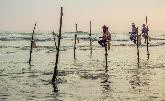 Stil pescadores en Galle, Sri Lanka